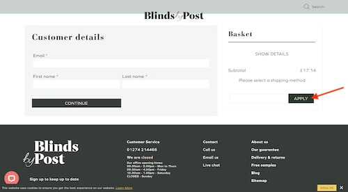 Blindsbypost discount code discount