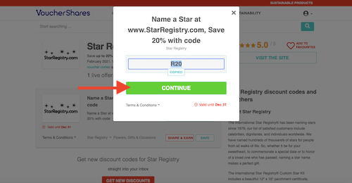 Go to the Star Registry website
