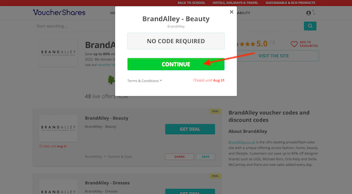 Go to the BrandAlley website
