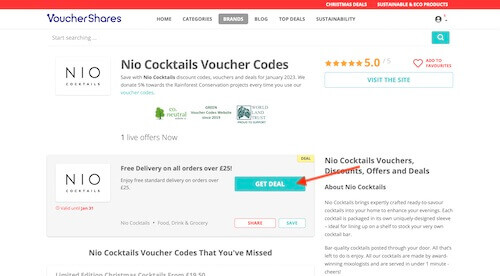 Nio Cocktails discount code