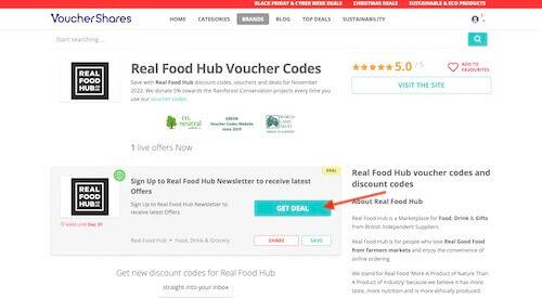 Real Food Hub discount code