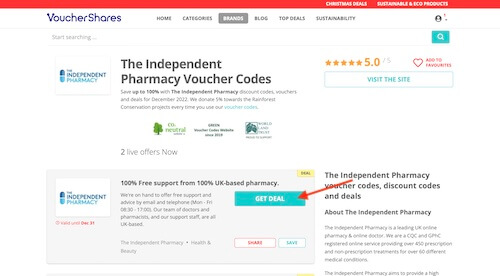 The Independent Pharmacy voucher code