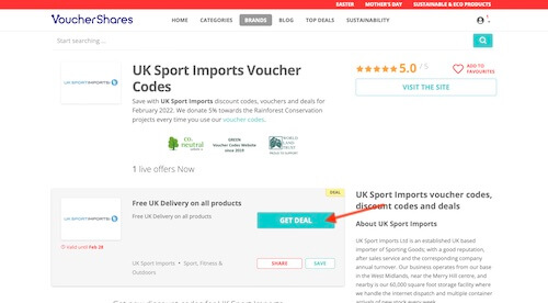 UK Sport Imports voucher code