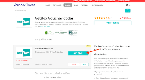 VetBox voucher code