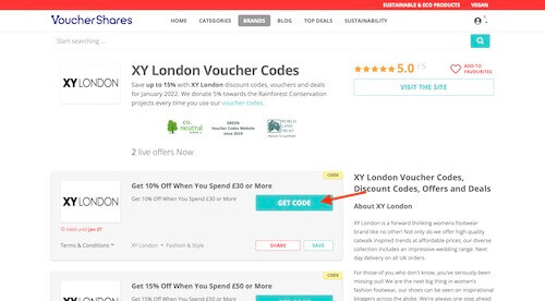 XY London discount code