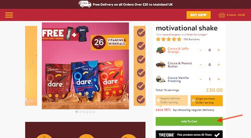 dare Motivation shopping cart