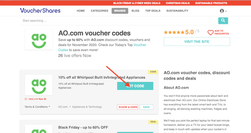 AO.com voucher code