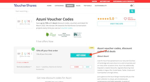 Azuni discount code