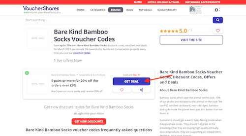 Bare Kind Bamboo Socks voucher code