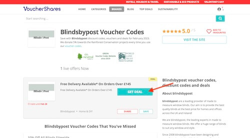 Blindsbypost discount code