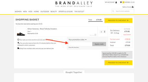 BrandAlley discount code discount
