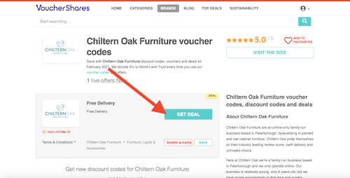 Chiltern Oak Furniture discount code