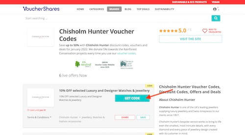 Chisholm Hunter voucher code