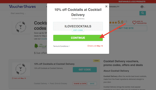 Cocktail Delivery voucher code
