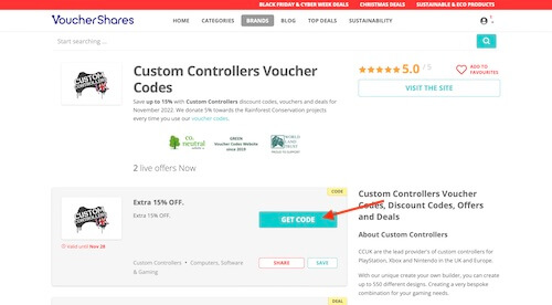 Custom Controllers discount code