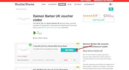 Daimon Barber voucher code
