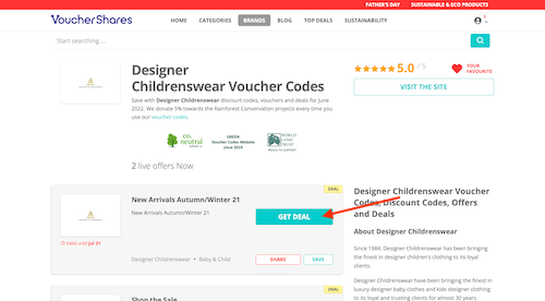 Designer Childrenswear voucher code