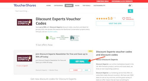 Discount Experts discount code