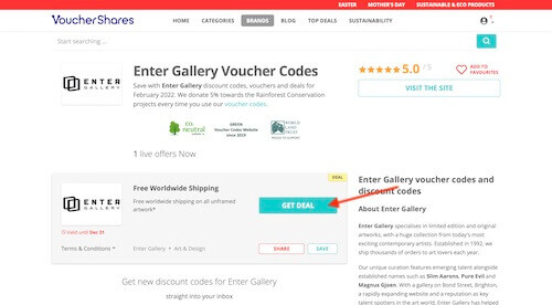 Enter Gallery voucher code