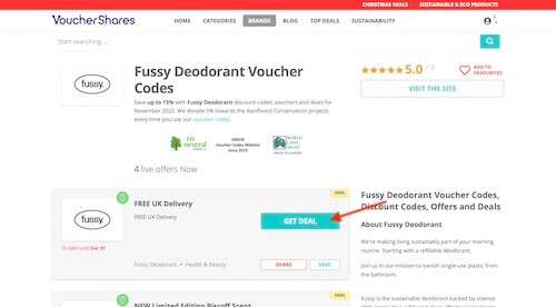Fussy Deodorant discount code