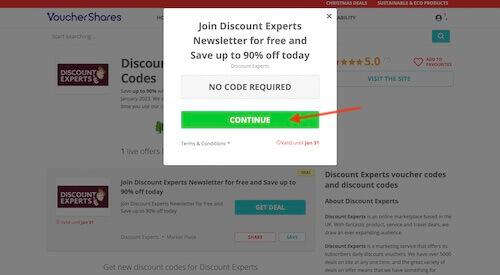 Go to the Discount Experts website
