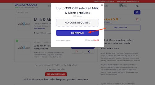 Go to the Milk & More website