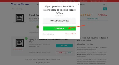 Go to the Real Food Hub website