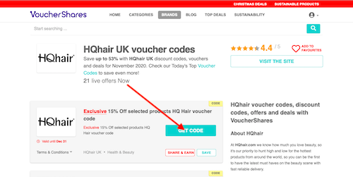 HQhair voucher code