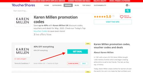 Karen Millen Promotion codes page