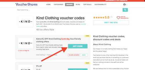 Kind Clothing voucher code