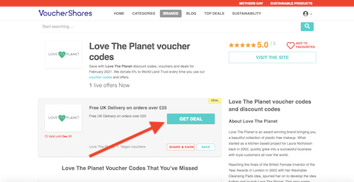 Love The Planet voucher code