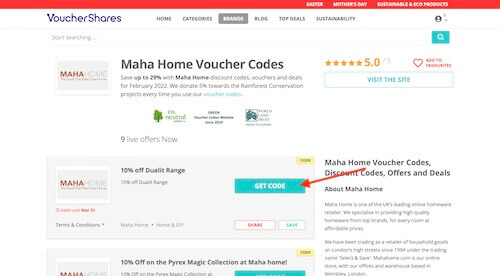 Maha Home voucher code