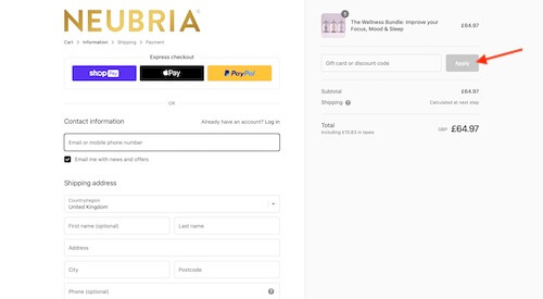 Neubria voucher code discount
