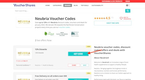 Neubria voucher code