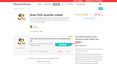 Nuts Pick discount code