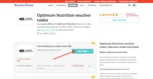 Optimum Nutrition voucher code