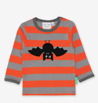 Organic Halloween Bat Applique T-Shirt Toby Tiger