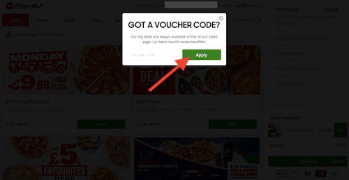 Pizza Hut voucher code savings