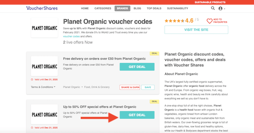 Planet Organic discount code