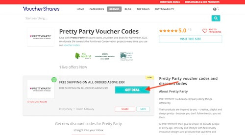 Pretty Party voucher code