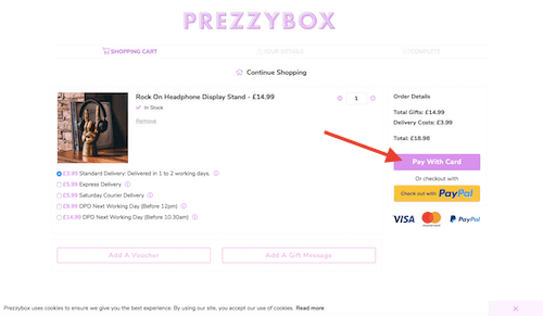 Prezzybox check out page