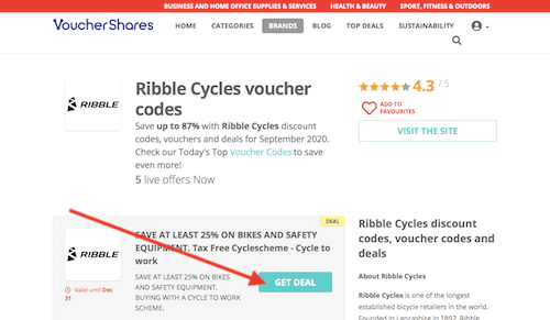Ribble discount codes page