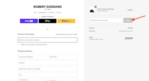 Robert Goddard discount code discount