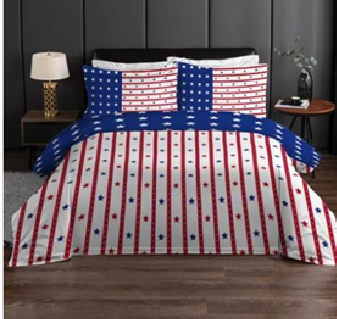 SHEIN American flag duvet and pillow 