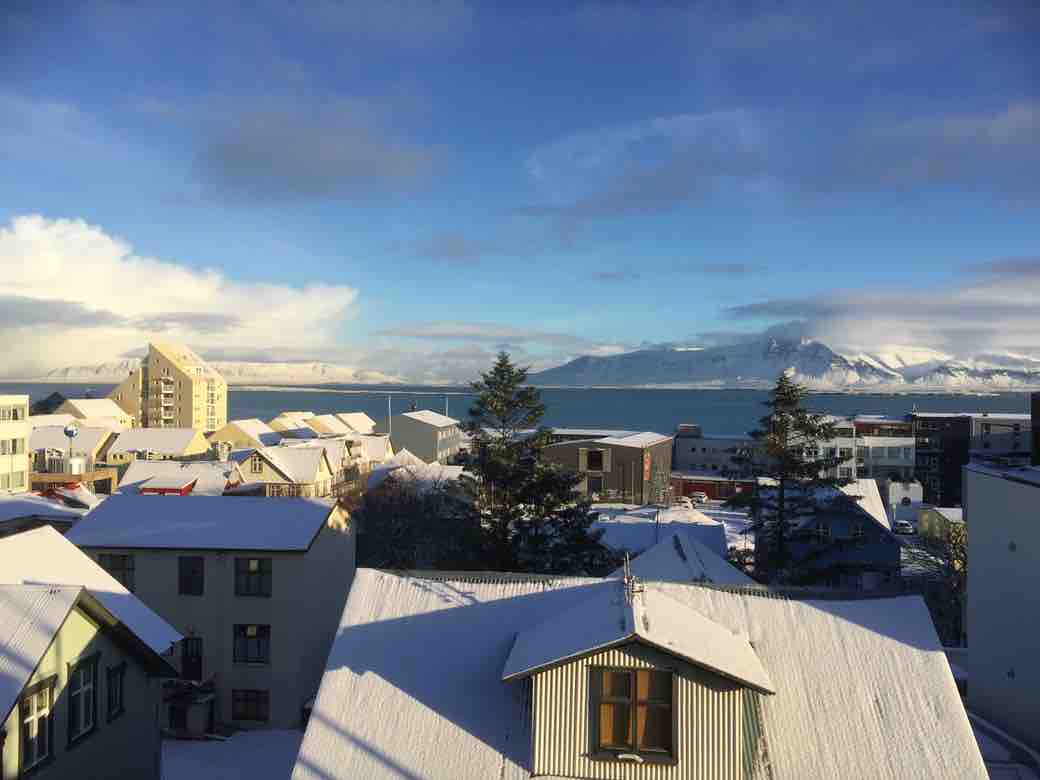 View of Reykjavik from our room at the Alda Hotel