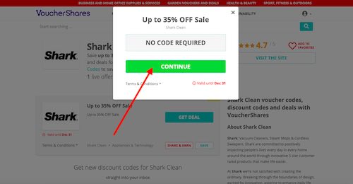 Shark Clean voucher code