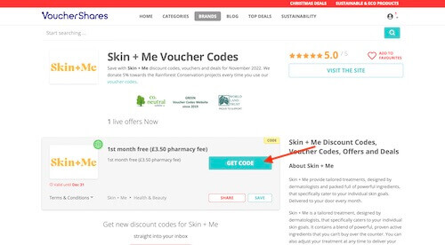 Skin + Me voucher code
