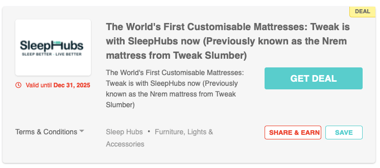 SleepHub Tweak mattress 