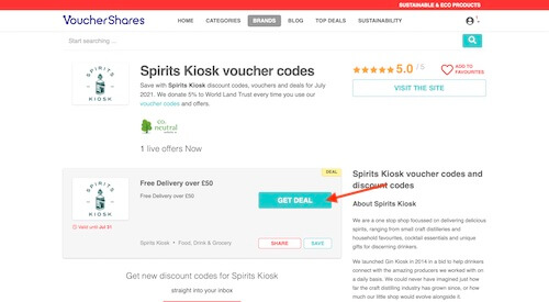 Spirits Kiosk voucher code