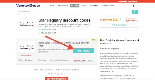 Star Registry discount code